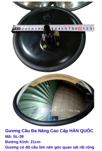 Gương Cầu Đa Năng Cao Cấp HÀN QUỐC Size 21cm Gương Có Độ Cầu Lớn - Góc quan sát rất rộng Mã SL-38