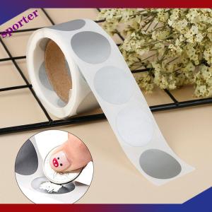 Sporter สติกเกอร์สีเงินทรงกลมลอกออกได้จำนวน300ชิ้นสติกเกอร์ติดป้ายสำหรับขูดขนาด1นิ้ว