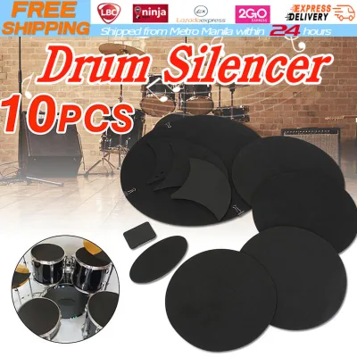 【Local Warehouse】10PCS/SET Non Toxic Drum Silencer Rubber Foam Folding Sound Off Tool Accessories Practical Cymbal Mute Silencer Pad Kit Bass Percussion