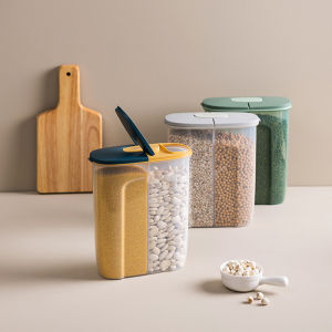 Vision Separated Food Storage Box Kitchen Sealed Moisture-proof Storage Tank Transparent Plastic Coffee Bean Snack Rice Storage Box Can mould proof insect proof and dust proof