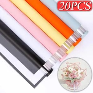 5/20pcs Waterproof Wrapping Floral Paper Monochrome Transparent Bouquet Wrapping Paper Beauty Gift Wrapping Paper