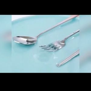 304 Stainless Steel Knife Fork Spoon Thickened 1010 Tableware Dessert Round Spoon