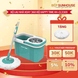 BỘ LAU NHÀ XOAY 360 ĐỘ SUNHOUSE KS-CL330S - Bông lau bằng sợi Microfiber thấm hút