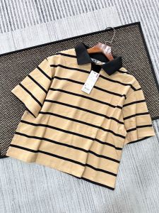 เสื้อครอป ยอดฮิต ลายทาง สไตล์เกาหลี เนื้อผ้าทำจากฝ้ายแท้ ไม่บาดผิว เสื้อยืดลำลอง