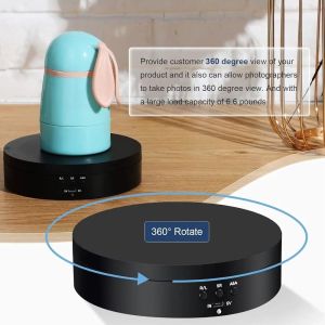 GUDY 3 tốc độ Bàn xoay trưng bày trang sức Bề gương Có động cơ Giá đỡ trưng bày xoay điện Chân bàn xoay Tải trọng 3kg Bàn xoay 360 độ Sản phẩm nhiếp ảnh