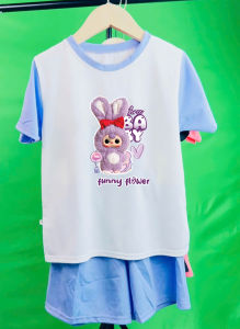 Bộ bé gái tay phối theo quần hinh baby three funy cho bé gái 6-29kg.BGPHOI02