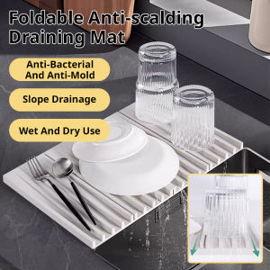 Kitchen Silicone Countertop Bowl And Chopsticks Drain Pad Household Drainage Row Large Tableware Insulation Non-slip Mat 厨房硅胶台面碗筷沥水垫