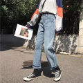 Denim Loose Slim Fit Distressed Washed Outdoor Casual Elastic Waist Button Jeans Denims. 