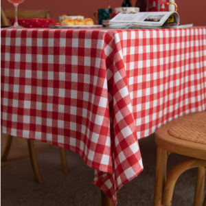 Red Green Plaid Table Cloth Cotton Christmas Party Rectangle Tablecloth Dining Table Cover For Picnic BBQ Home Decor Mantel Mesa2026