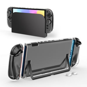 IINE Transparent PC Protective Case Set for Switch 2 with 2pcs Joystick caps Full Protection Switch 2 Protective Cover