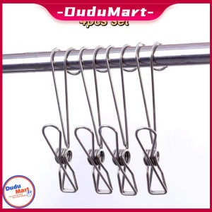 DuduMart Stainless Steel Multipurpose Towel Clothing Hanging Clips with Hooks Clothespins Pegs Holder