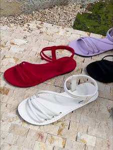Summer Plus Size WomenS Flat Sandals With Cross Straps