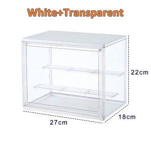 Acrylic Large-Capacity Display Case Storage Box Blind Box Organizer Display Shelf Stackable Popmart Display Box Transparent Dustproof LEGO Doll Show Case Plastic  3 layers with Magnetic Door