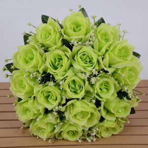 ZOOGGJZ mini Hoa thật hạnh phúc 10 màu sắc 18 đầu Hoa ngày Valentine Quà tặng ảnh Bó hoa cỏ pha lê Trang trí nhà cửa