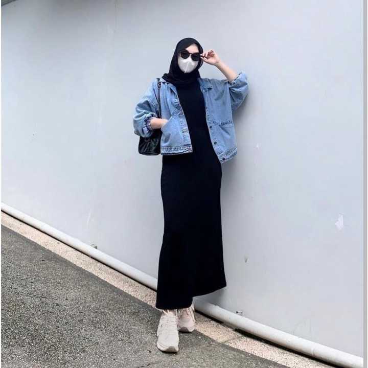 Inner dress span tanpa lengan / Inner dress panjang / Inner dress span  tanpa lengan dress Turtleneck Dress Hitam Long Dress Korea Style Hijab Dress  Polos Untuk Hijab - Lazada | Lazada Indonesia