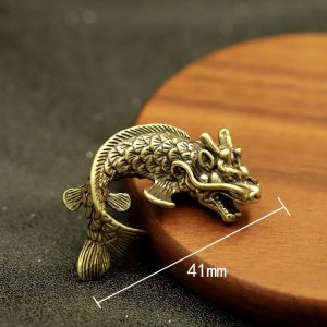 Tượng Nhỏ Bằng Đồng Kiểu Dáng Con Cá Chép Nhảy Rồng (Kích Thước: 1.6 x 3.4cm)