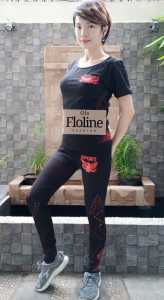 Floline  Ols- Setelan Celana Atasan Sport senam/ aerobic/ yoga/ zumba 9802 Olahraga