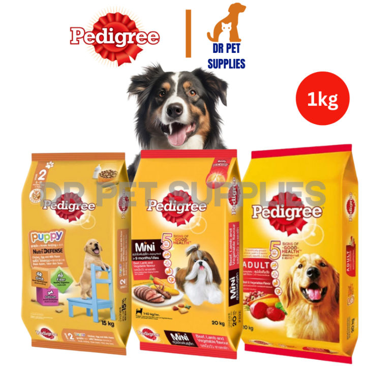 All Stages Pedigree 1kg Adult Beef Puppy Chicken Egg Mini Beef Lamb