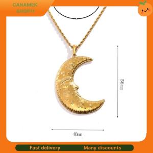 ❣️❣️❣️ Fashion Personality Stainless Steel Sun & Moon Pendant Necklaces For Women Jewelry Accessries Gifts