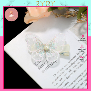 Dây Tết Tóc Ngọc Và Kẹp Bướm Siêu Xinh Phong Cách Hàn Quốc Đi Tiệc