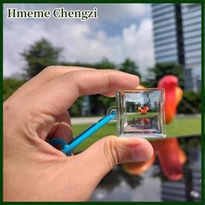 Hmeme New 1PC Blank Acrylic Pixel Filter Keychain Clear Frame Keyring Couple Anniversary Graduation Bag Pendant DIY Accessories
