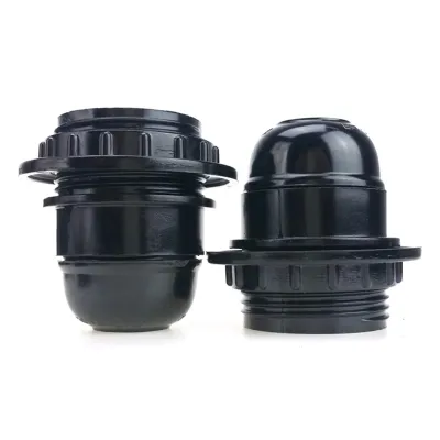 E27 Base Light Bulb Self-locking Accessory ES Pendant Socket Durable Period Style Bakelite Home Screw Lamp Holder Fittings
