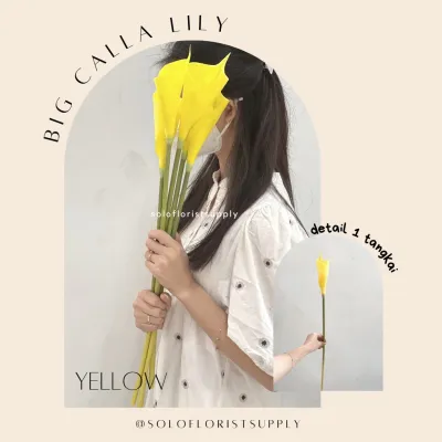 BIG Calla Lily Artificial Latex Lili Bunga Palsu Dekorasi Rangkaian Hiasan Rumah Kantor buket bunga lily Latex Calla Lily Lili Bunga Palsu Dekorasi Rangkaian Hiasan Rumah Kantor Bunga Lily 1 Kuntum Bahan Latex Bunga Palsu Plastik Calla Cala Lili Hias