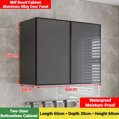 LALA Kitchen Cabinet Wall Aluminum Alloy Mounted Cabinet Storage Rack Moistureproof Waterproof Bathroom Kabinet Dipasang Dinding Dapur 壁挂橱柜