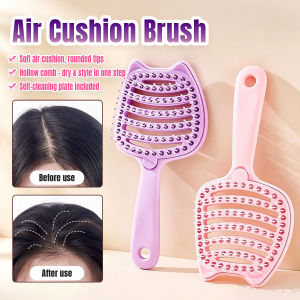 Onisa Self-Cleaning Air Cushion Comb Large Curved Design Fluffy Volume Hair Styling Brush 1Pc