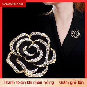 CS 1PC rhinestone hoa trà hoa trâm cài cho phụ nữ men pin đồ trang sức thời trang