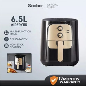 Gaabor Air Fryer Oil-Free 10 Preset Menus for Roast Dehydrate & Bake DoubleKnob/Touch Screen 6.5L/8L