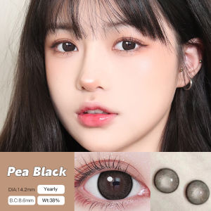 contact lenses (COD) (0.00-8.00) Kính áp tròng đen giãn ít sử dụng 1 năm tặng kèm khay đựng lens cận lens Đen 14.2mm big eye