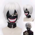 Anime Tokyo Ghoul Kaneki Ken Cosplay Mask Black Leather Zipper Half Face Mask Mask Eye Mask Suit Halloween Party Horror Costumes Props. 