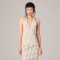 POLKA DOT HALTER TOP (OFF WHITE)/ครั้นช์เสื้อผูกคอลายจุด. 
