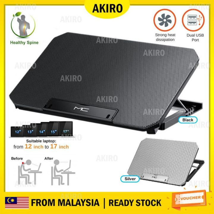 AKIRO Silent Laptop Cooling Pad wt 2 Big Fans for 1217'' Powerful Dual
