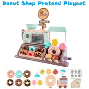 Ready Stock Kids Donut Shop for Girls Candy Shop Pretend Play Educational Kitchen Set Toy Mainan Kedai Budak fastfood