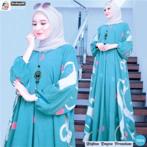 Gamis Kaftan Terbaru / Gamis Kondangan / Kaftan Rayon Jumbo Syari Longdress Lowo Busui Friendly Resleting Depan All Size