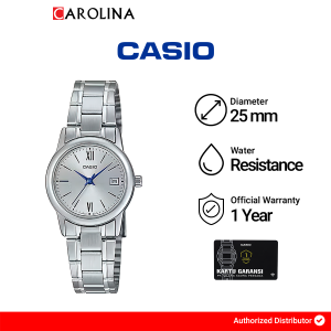 Jam Tangan Wanita Casio LTP-V002D-7B3 Quartz Watch Stainlees Steel Strap
