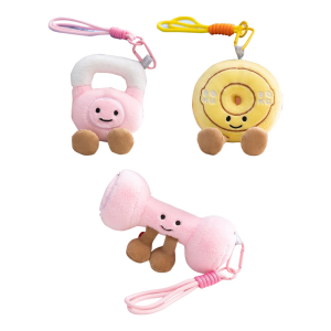 Soft Barbell Dumbbell Kettlebell Plush Toy for Home Gym Theme Office Stress Relief Lightweight Floppy Keychain Pendant