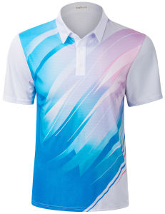Mens Sublimation Print Golf Polo Shirts Quick Dry Moisture Wicking Breathable Stretch Summer Short Sleeve Casual Daily T-Shirts