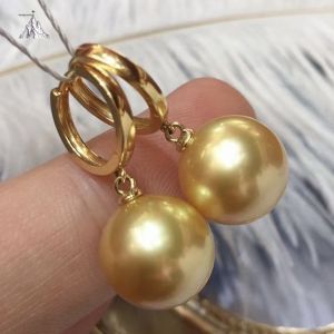 Montagne Jewelry 18K Pure Gold Earring Elegant Design Au750 Fine Jewellery Natural 11-12mm Pearl Earring Clip Earring