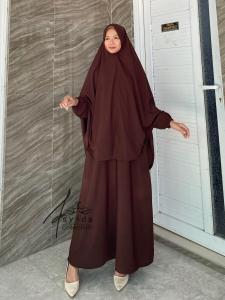 KV.GROSIR Gamis Ovy Wolfis Set Hijab Pet Syari | Gamis Syarii Wolfis Grade A | Dress Wanita Set Hijab Muslimah Polos Wolfis