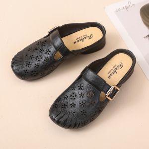 GOOTRADES Soft PVC Slippers Women Hollow Flower Non-Slip Beach Flats Slippers Casual Half Drag Slides Sandals Bath