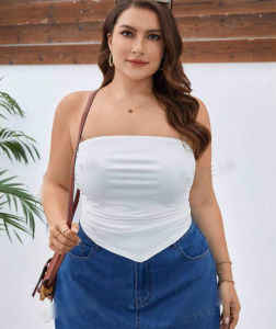 Plus Size Bandana Tube Crop Top - AUDREY