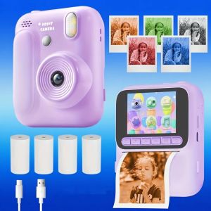 Color Printing Camera Kids Instant Camera 1080P Thermal Print Toys Camera Print Photo Video Games Music Children Gift 32GB