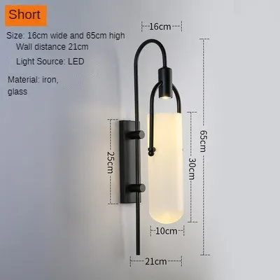 HEIKESZ Factory Direct Sales Nordic Glass Wall Lamp Post-Modern Bedside Decorations Background Wall Aisle Simple Hotel Engineering Lamp Lamps Lamps for Living Room Lighting for Living Room Room Decor