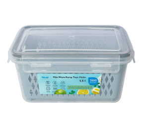 Hộp nhựa đựng thực phẩm 1.5 Lít có rổ - Hộp PP cao cấp BPA an toàn vệ sinh