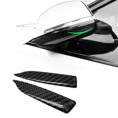 [eugh mall]2Pcs Universal Carbon Fiber Car Rearview Mirror Trim Side Mirror Protector Guard