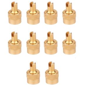 10Pcs Copper Tire Valves Stem Caps Replacement Slotted Head Stem Cover Car Motorcycle Tire Valves Caps Dustproof Wheel Caps