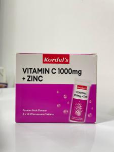 Kordels Vitamin C 1000mg + Zinc 3x10 Effervescent Tablets EXP:11/2026